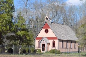 trees near the village church