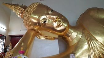 Golden Buddha Statue in temple, thailand