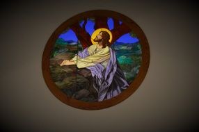 jesus on colorful stained glass