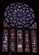 stained glass window in catholic church