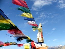 colorful Prayer flags at a monastery in Nepal