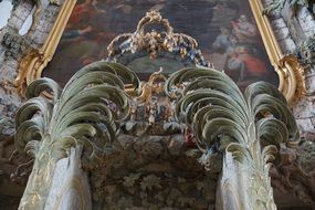 detail of baroque church interior, germany, zwiefalten