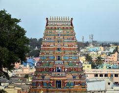 Beautiful colorful temple tower