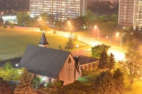 Lights on the church in Toronto