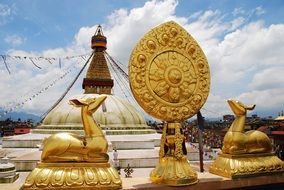 Nepal golden statue