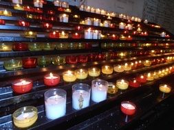 variety of candles for prayer