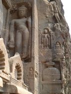 carved panels in Ajanta Caves