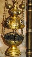 ornate Burner in orthodox church, cyprus