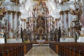 luxurious interior of a church in Germany