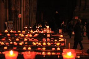 Beautiful colorful candles in the church