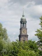 clock tower in hamburg