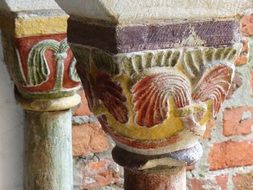 antique capital of a church column
