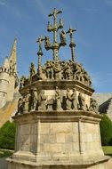 The Calvary at Plougonven is located within Brittany, France