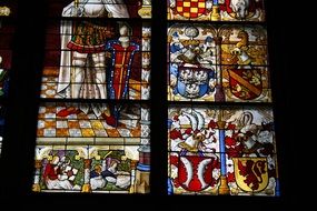 Gothic stained glass in a church in Germany