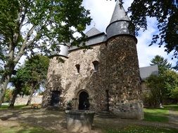 Large Linden trees at medieval Church