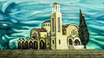 Cyprus Paralimni Church Graffiti drawing