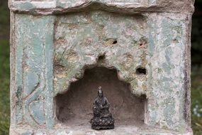 indian stone altar for meditation