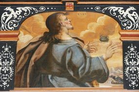 image of the apostle john in church painting
