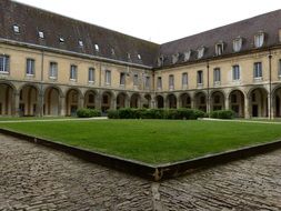 courtyard in the monastery of the French city of cluny