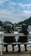 Church sisters on a bench in Slovenia