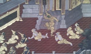 illustration in temple in Bangkok