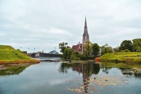 Church in scenic countryside, denmark, Copenhagen