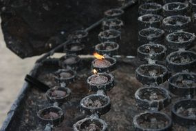 candle holders in a church