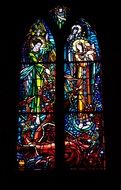 stained glass window as a decoration of a church interior