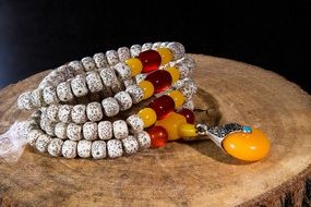 Buddhist rosary with yellow stones