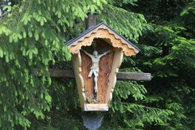 Jesus Cross on spruce