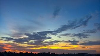 colorful sunset over Vietnam