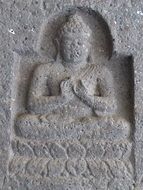 relief of buddha in sacred cave in ajanta