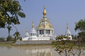 white temple complex in Thailand