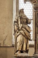 statue of st paul in closed church prettin