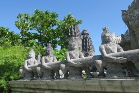 divine statues in the temple complex on the island of Ko Phangan