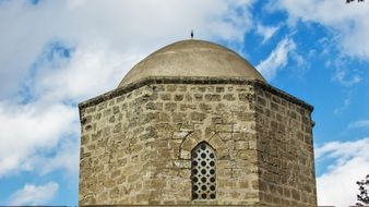 dome of ancient Orthodox Church at sky, Cyprus, Avgorou