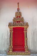 red-gold colors in an asian temple