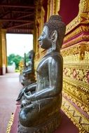 Beautiful monk statue in the temple