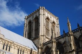 blue sky over gothic church in york