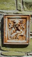 Stone sign with engraving at the monastery