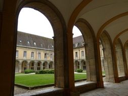 courtyard of the romanesque monastery in cluny