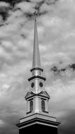 monochrome picture of spire of Peter and Paul fortress