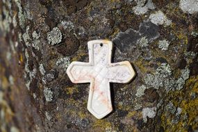 religious cross on stone