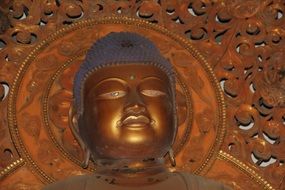 Buddha statue in meditation in the temple