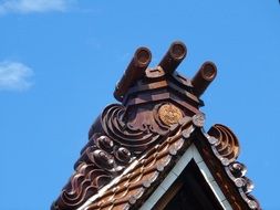 Roof of the temple in Japan