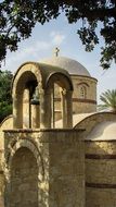 belfry and dome of a church in Protaras