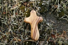 wooden cross on ground