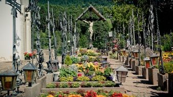 Crucifix Cemetery Graves italy, Aldino
