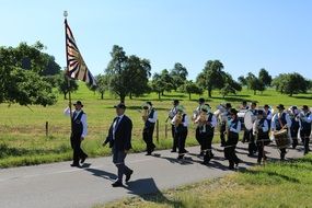 procession of a musical ensemble