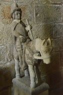 sculpture of a horse rider in a church